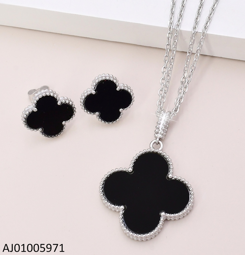 SET VAN CLEEF PLAT.NEGRO DOBLE CAD.DIJE GR 17352-669