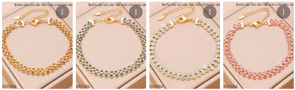 PULSERA 2 ZIRCONIAS RD.COL.SURTIDOS (X)