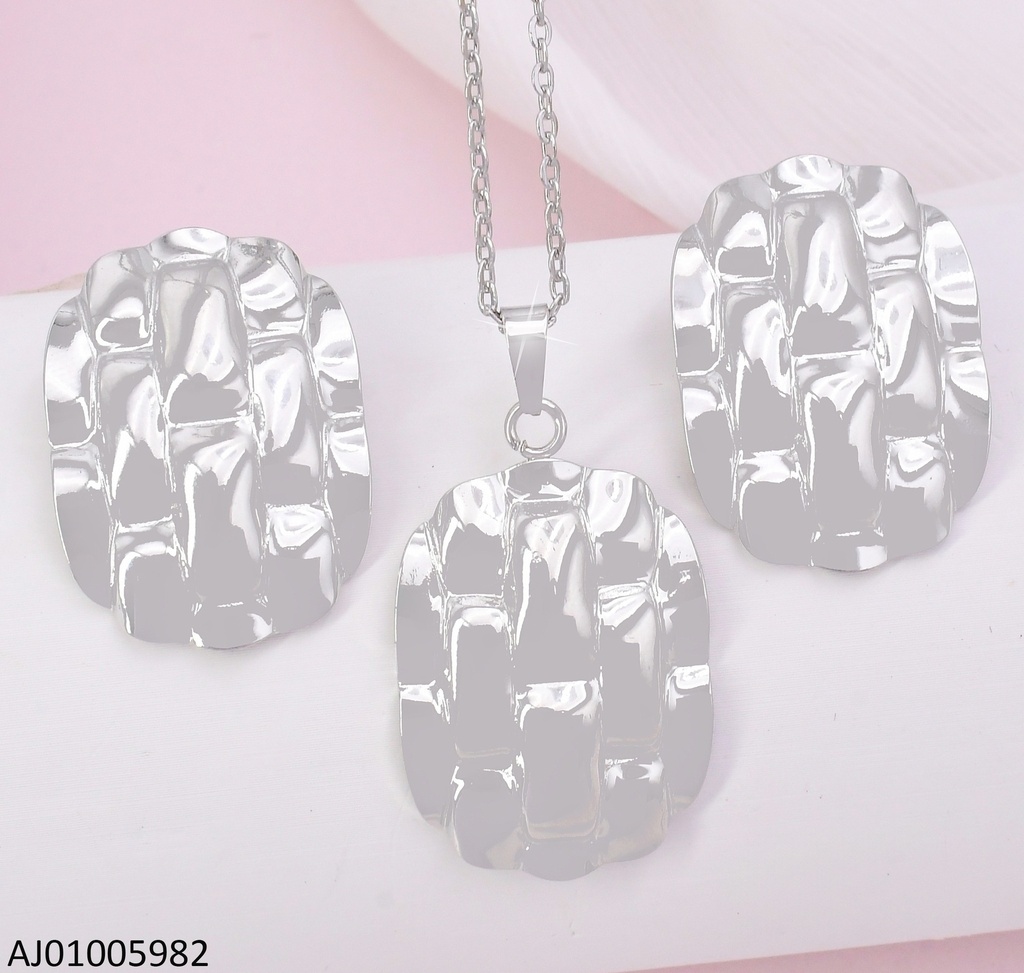 SET PLAT.OV.GRABADO FAJA RELOJ 17312-312