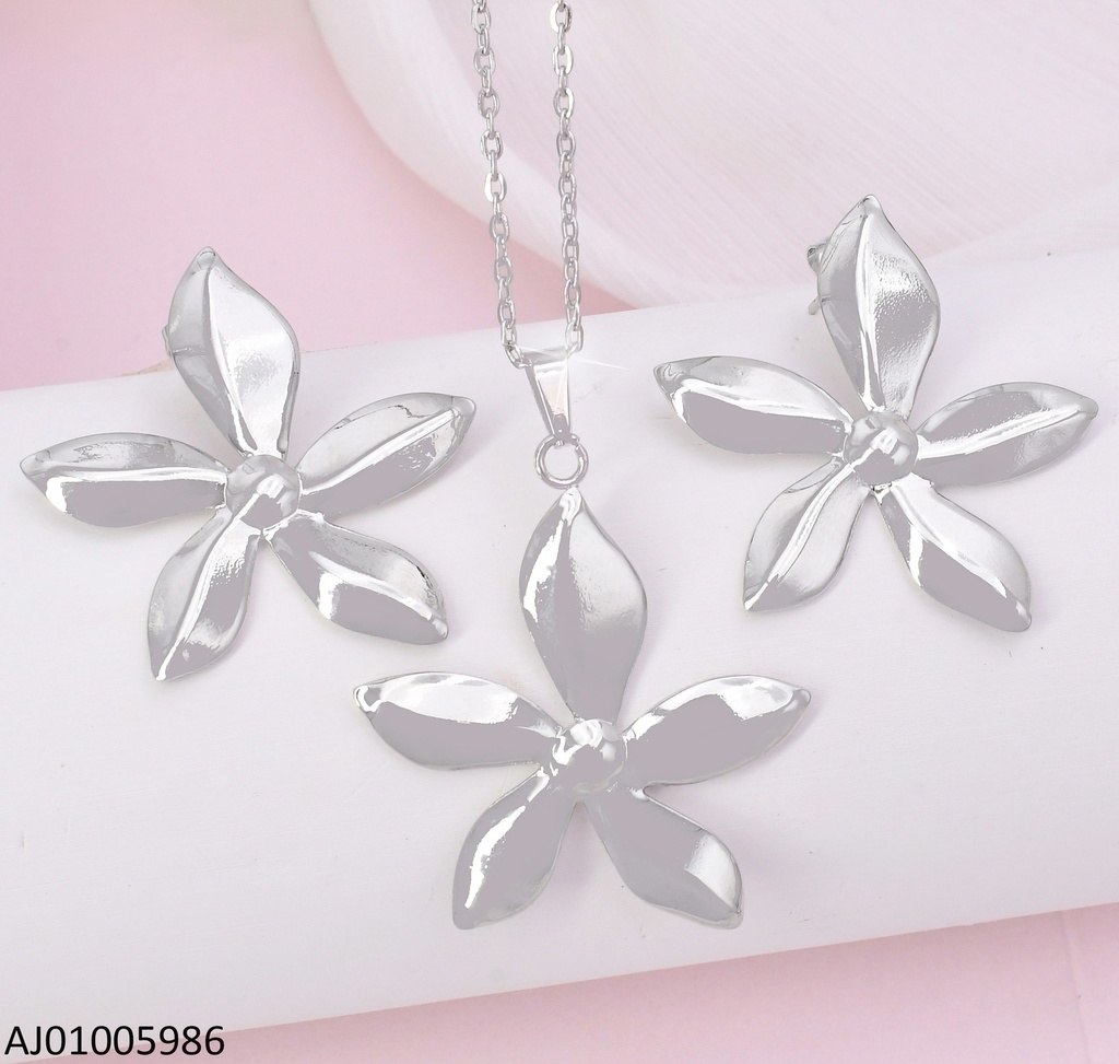 SET PLAT.FLOR 5 PETALOS C/LINEA RELIEVE 17299-312