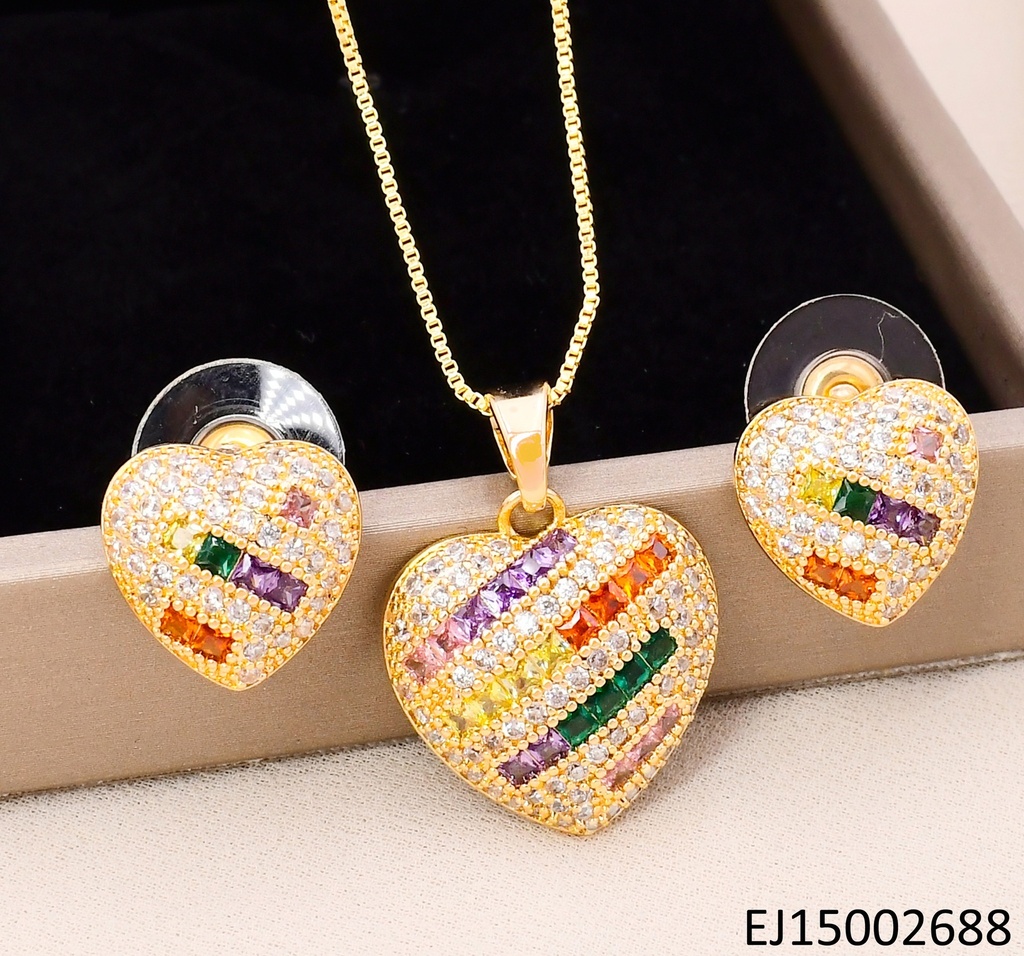 SET CORAZON ZIRCONIAS C/ LINEAS ZIRC.COL.SE1198-6