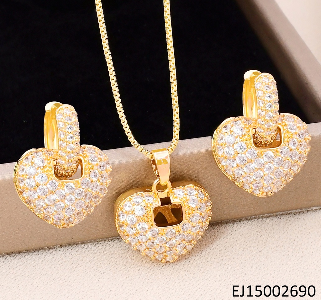 SET DOBLE CARA CORAZON INF. ZIRCONIAS/CALADO SE31192-6