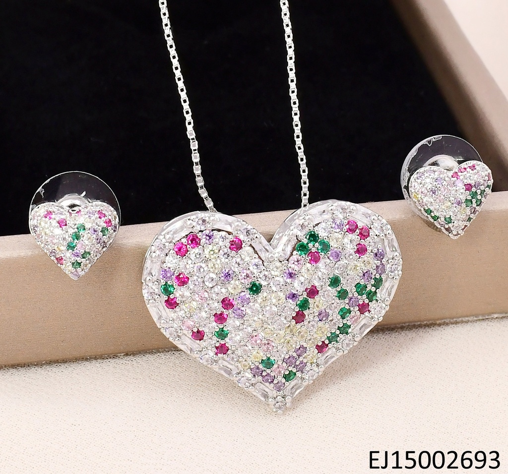 SET PLAT.CORAZON ZIRCONIAS/PIXEL ZIRC.COL SE1203-6