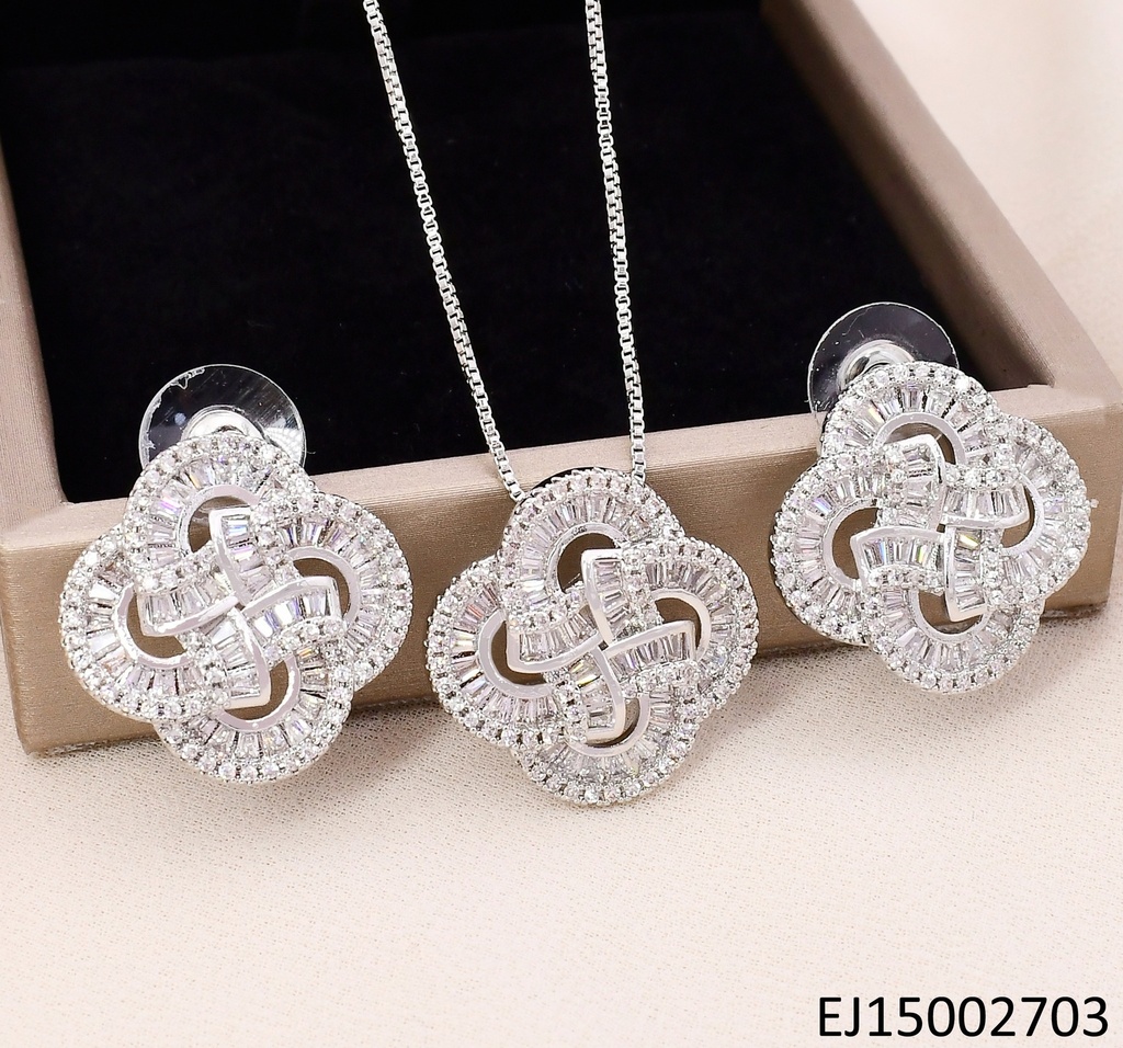 SET PLAT.FLOR BOSALINA ZIRCONIAS SE1229-6