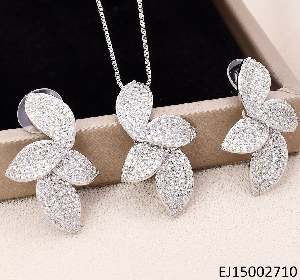SET RACIMO HOJITAS ZIRCONIAS SE1217-6