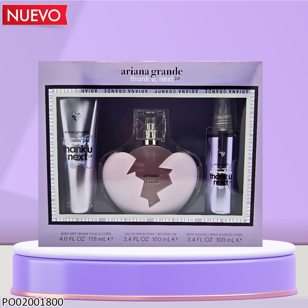 ESTUCHE 3PCS THANK YOU NEXT 2.0 ARIANA GRANDE 100/118/100ML