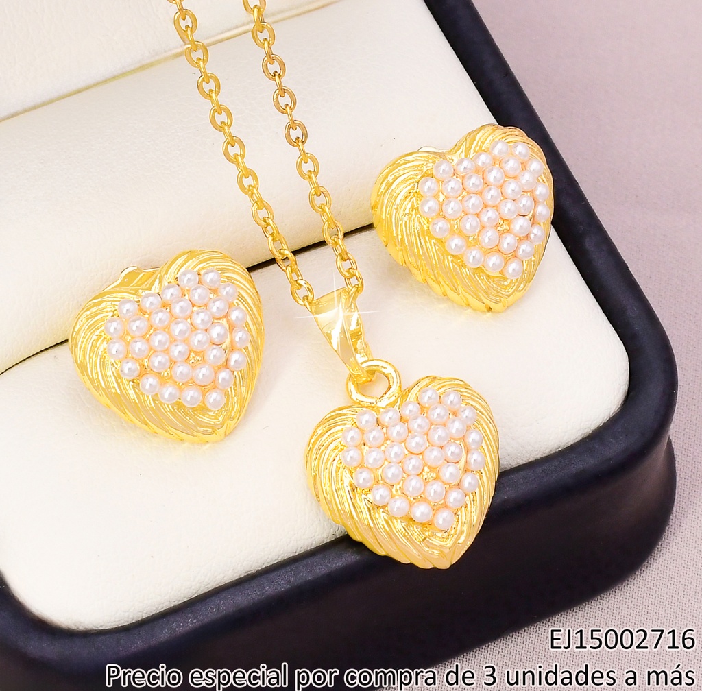 SET CORAZON PERLITAS BORDE DOR SE1351-110