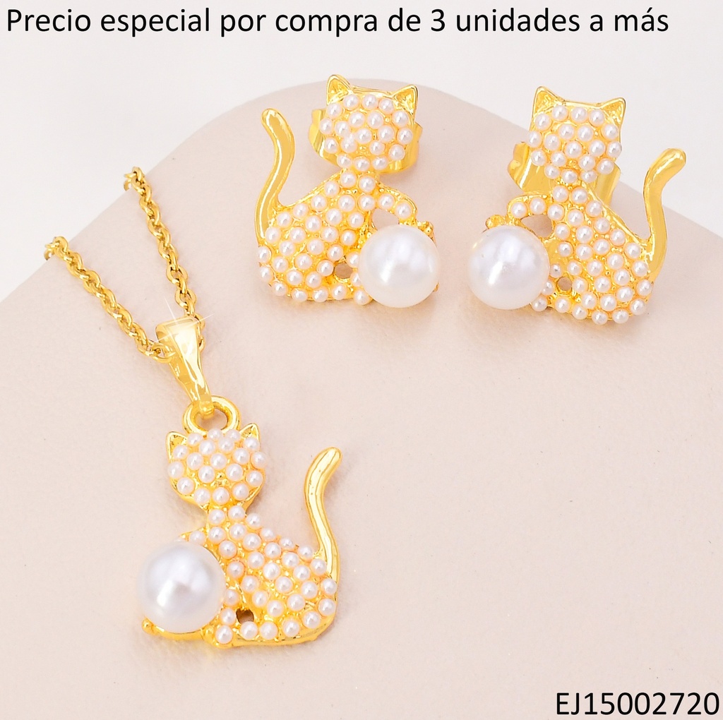 SET GATO C/PERLITAS-PERLA MEDIANA SE1354-110
