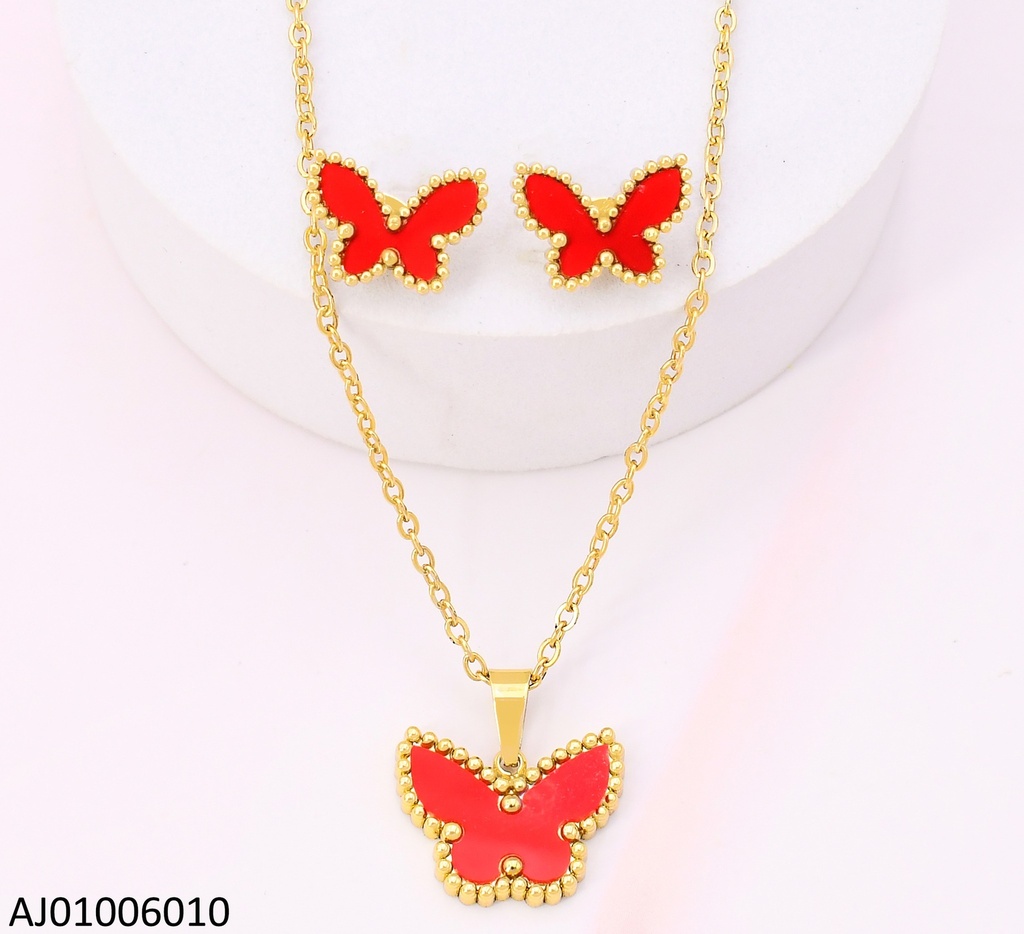 SET DOR MARIPOSA ROJA 0067-312 VAN CLEFF