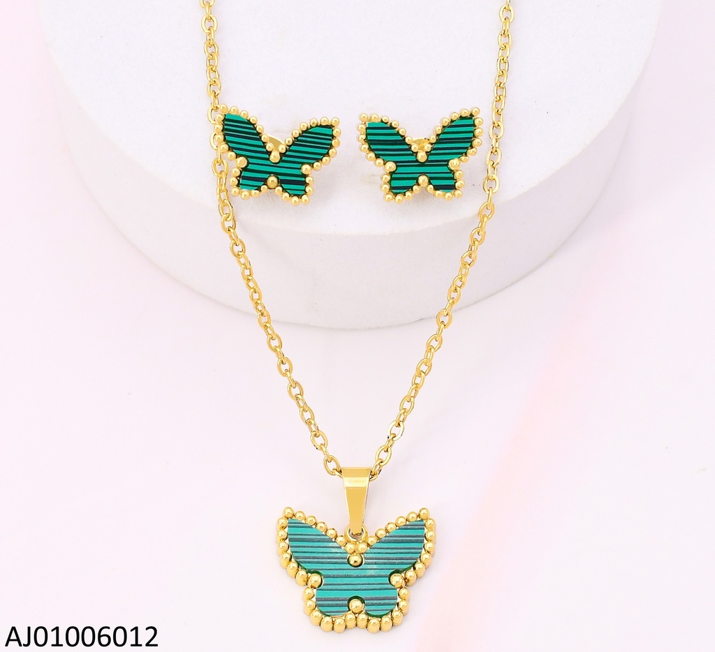 SET DORADO MARIPOSA VERDE 0070-312 VAN CLEFF