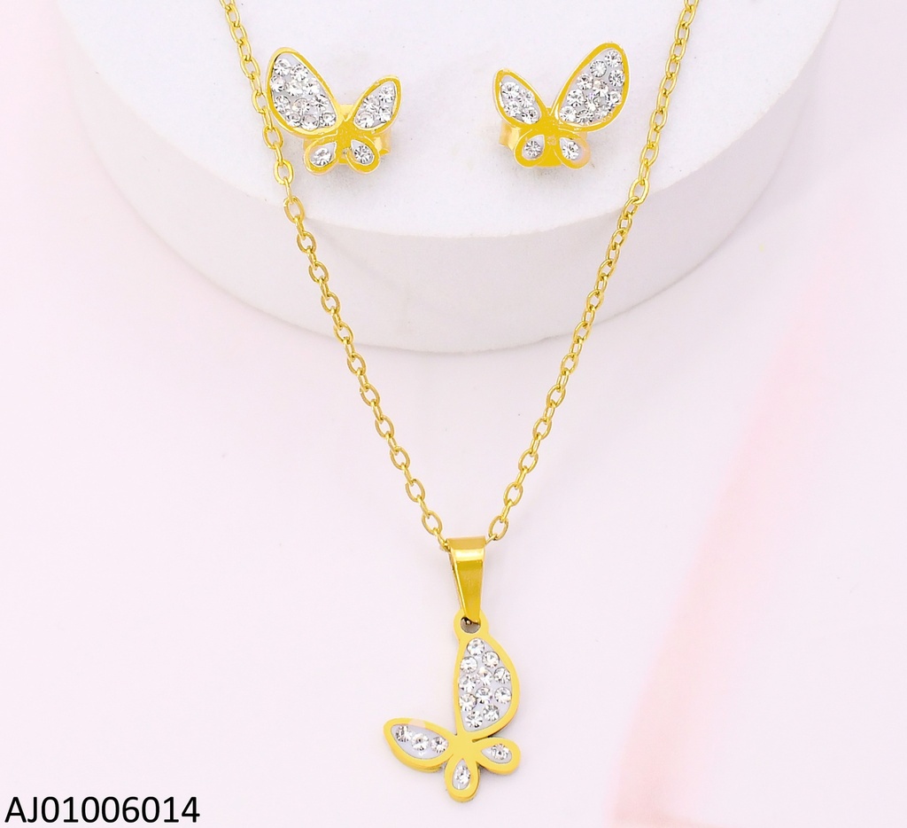 SET DORADO MARIPOSA ZIRC. 0270-731