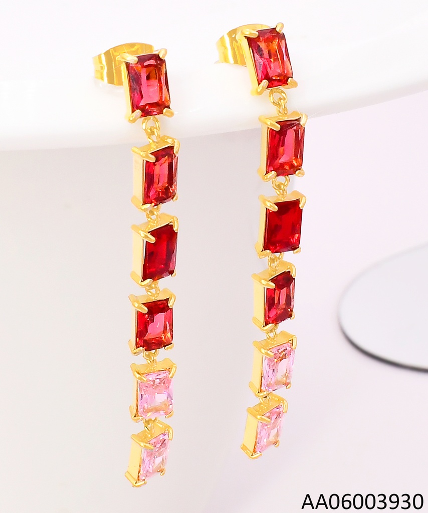 ARETES DOR ZIRC FUCSIA/ROSA KE111520