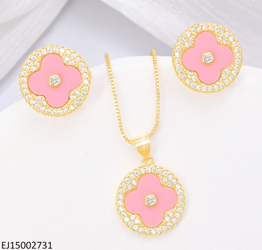 SET VAN CLEEF ROSA BORDES ZIRCONIAS BORDE/CENTRO SE1081-9