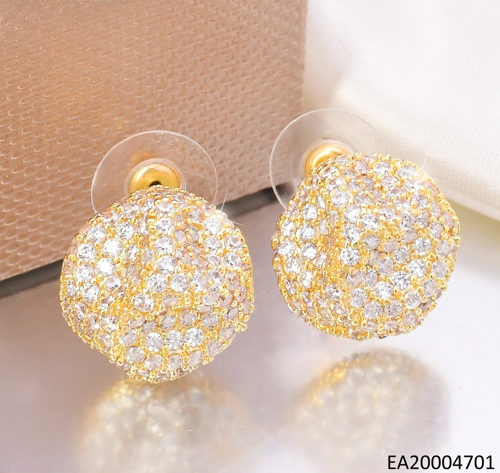 ARETES TRENDY DOR.PELOTA ZIRCONIAS ABOLLADA EE4652-6