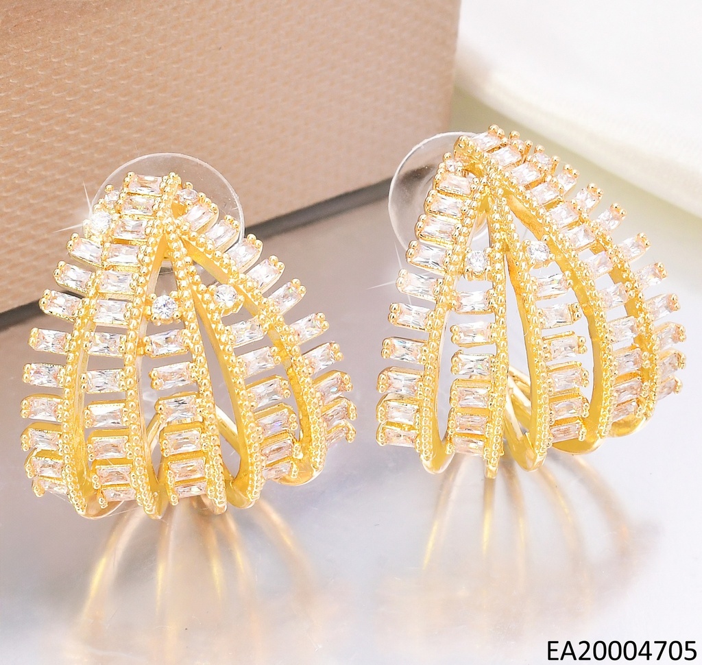ARETES TRENDY 5 LINEAS VERT. CURVAS DE ZIRCONIAS EE4710--6