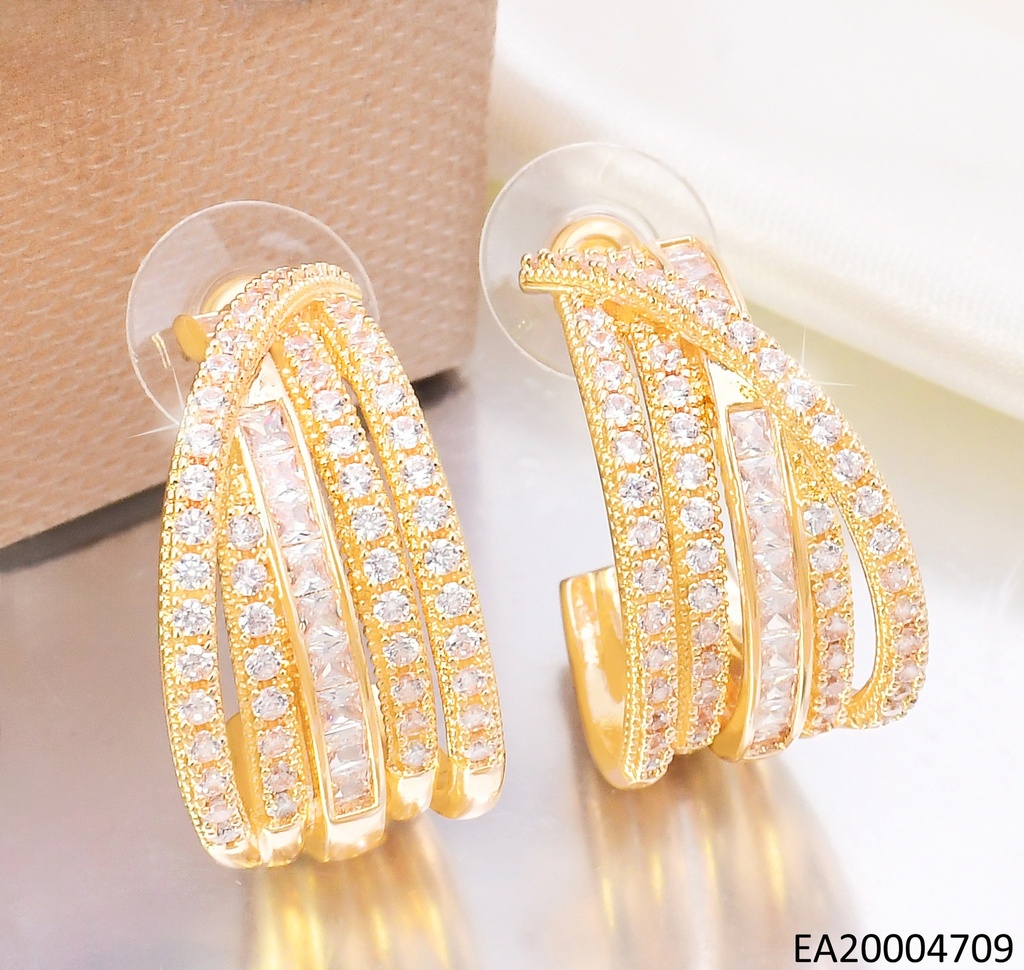 ARETES TRENDY  "CCCC" ZIRC.C/1 LINEA SUPERPUESTA EE4712-6