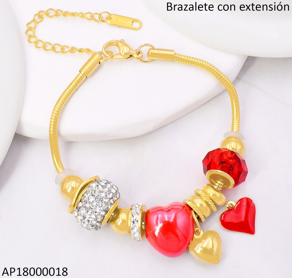 PANDORA FLEXIBLE DIJES ROJO/ZIRC.❤️INF BA2183-45