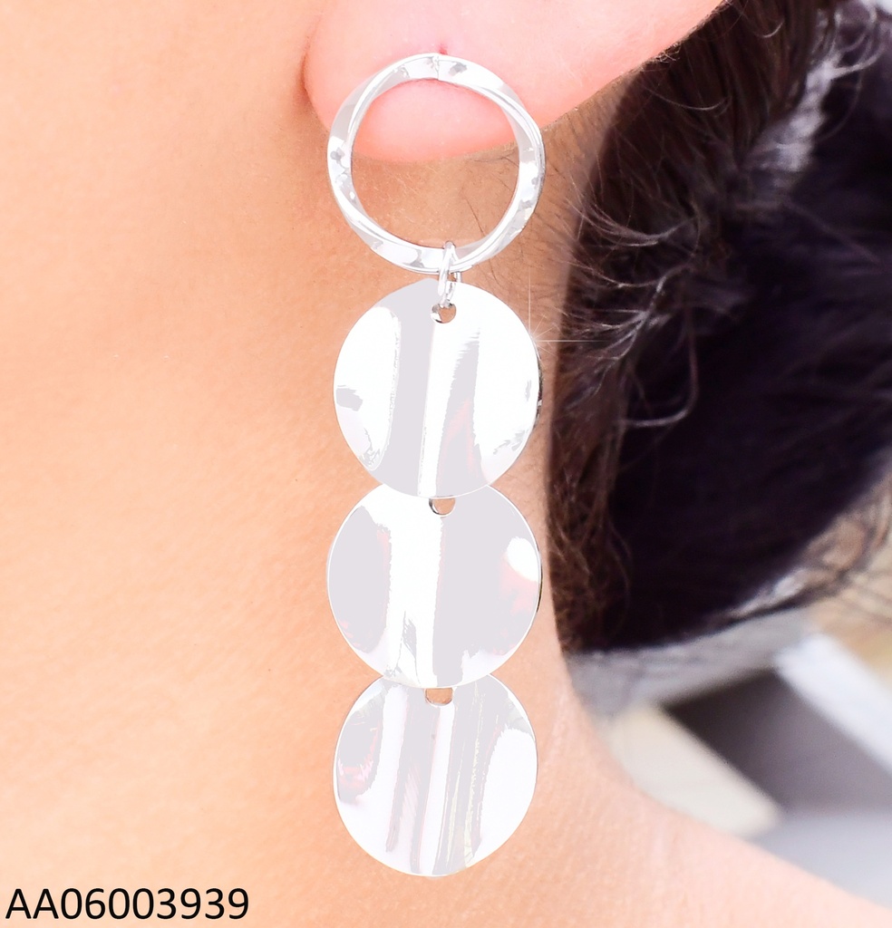 ARETES PLAT CROQUI CIRCULO/ 3 CIRCULOS COLGANTES KE112637-BI