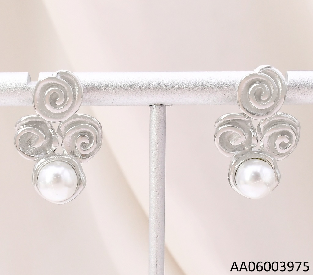 ARETES PLAT.3 CROQUIS CORAZON C/PERLITA KE119264