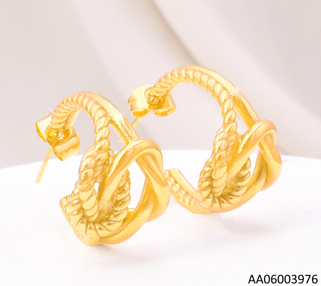 ARETES "C" DOBLE NUDO TORNEADOS KE119258