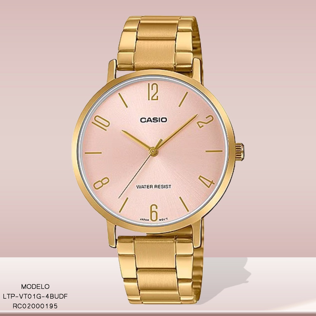 RELOJ CASIO ANALOGO DAMA LTP-VT01G-4BUDF METAL DOR