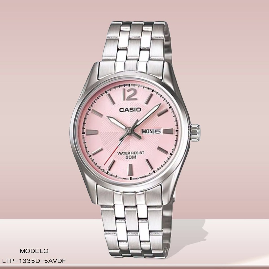 RELOJ CASIO ANALOGO DAMA LTP-1335D-5AVDF METAL PLAT.