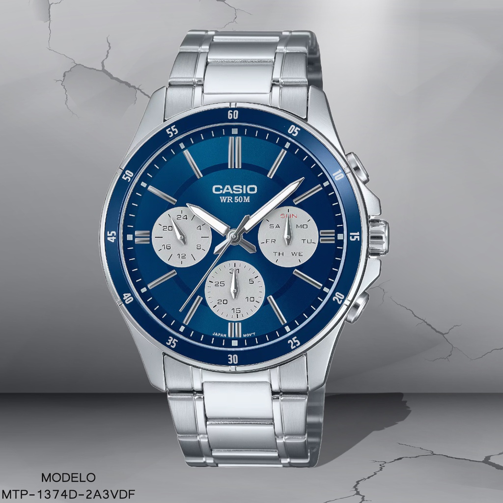 RELOJ CASIO ANALOGO CAB MTP-1374D-2A3VDF METAL PLAT