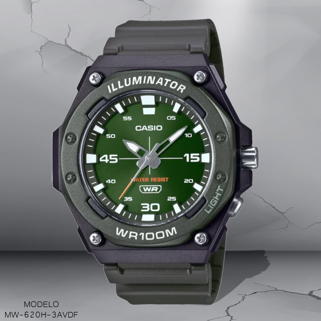 RELOJ CASIO ANALOGO CAB MW-620H-3AVDF SILICON