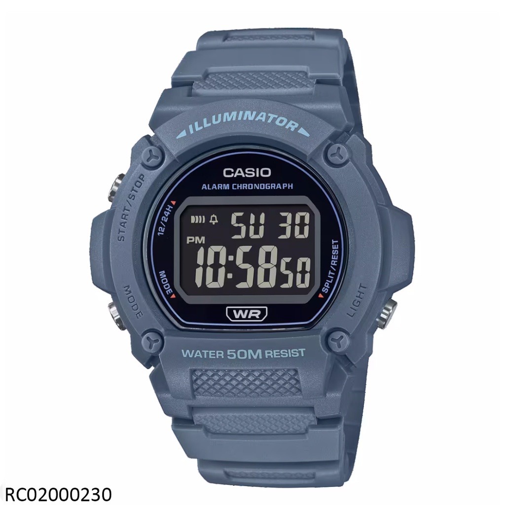 RELOJ CASIO DIGITAL CAB W-219HC-2BVDF SILICON GRIS