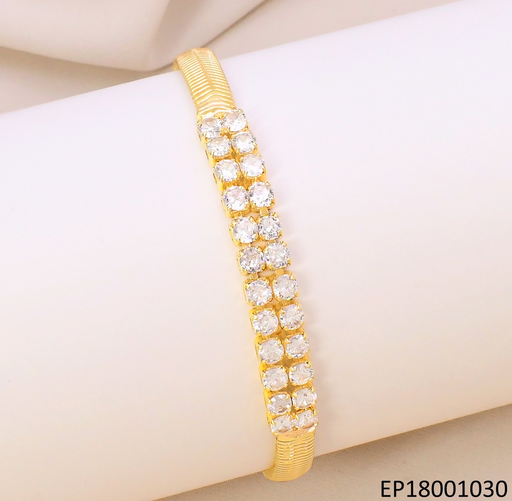 PULSERA DOR SERPIENTE / 24 ZIRC  RD CENTRO  BE502-318 (TENNIS)