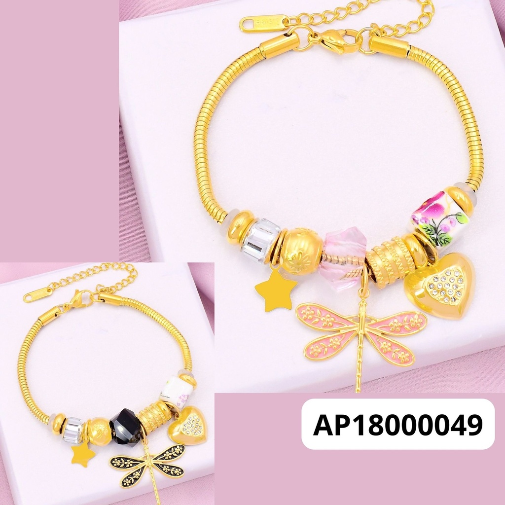 PANDORA FLEXIBLE DIJES LIBELULA/CORAZON/CUADRO/RUEDAS BA2178-45
