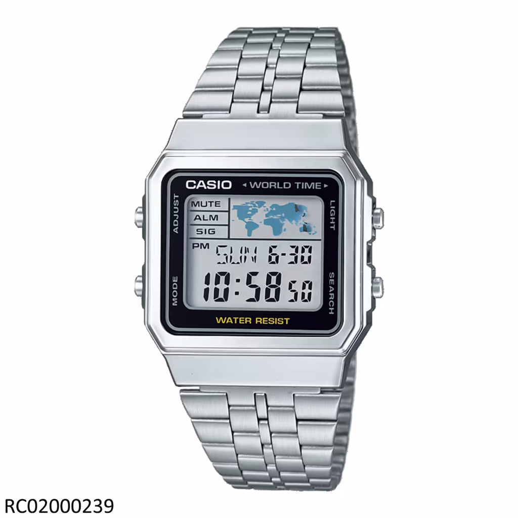 RELOJ CASIO DIGITAL CAB A500WA-1DF METAL PLAT.