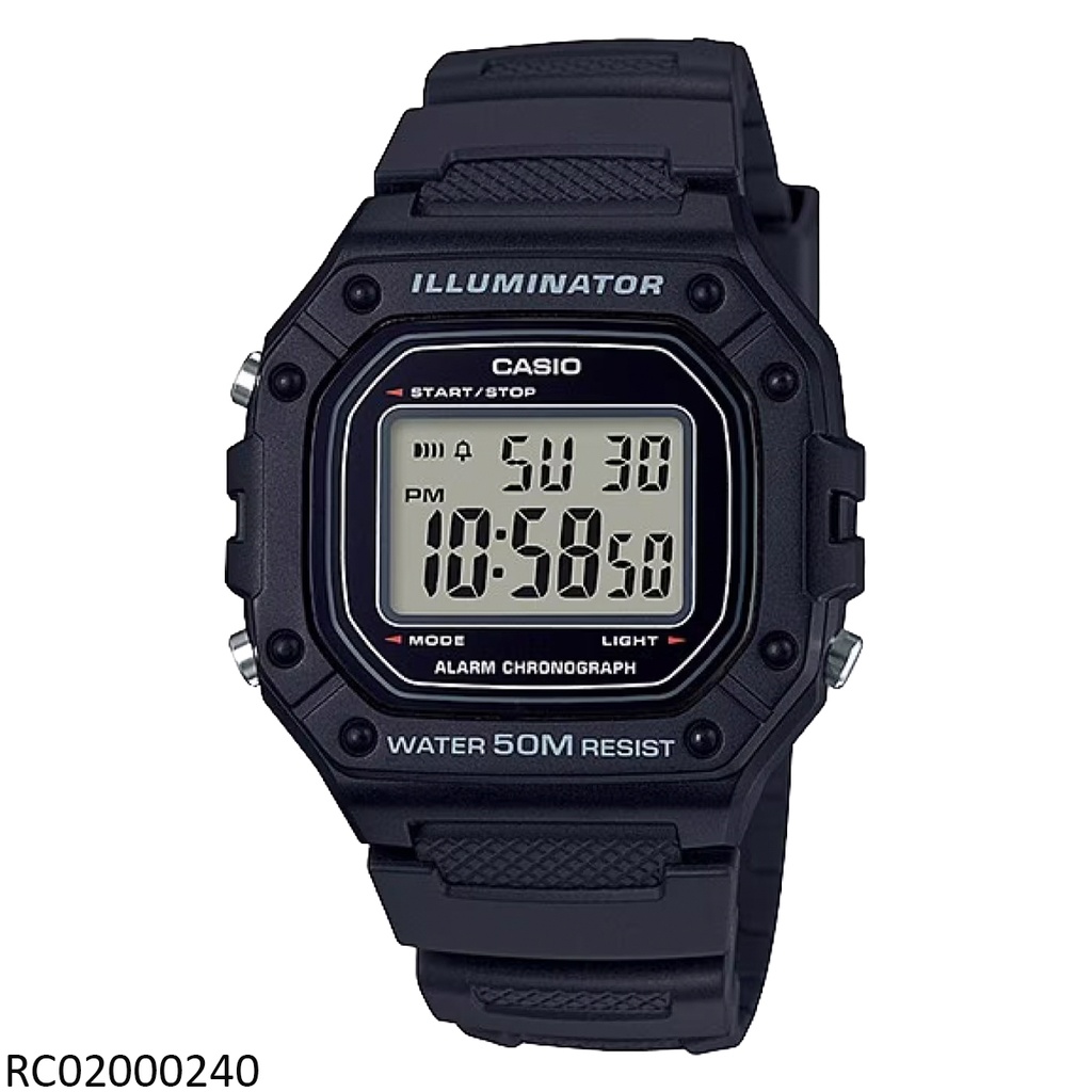 RELOJ CASIO DIGITAL CAB W-218H-1AVDF SILICON NEGRO