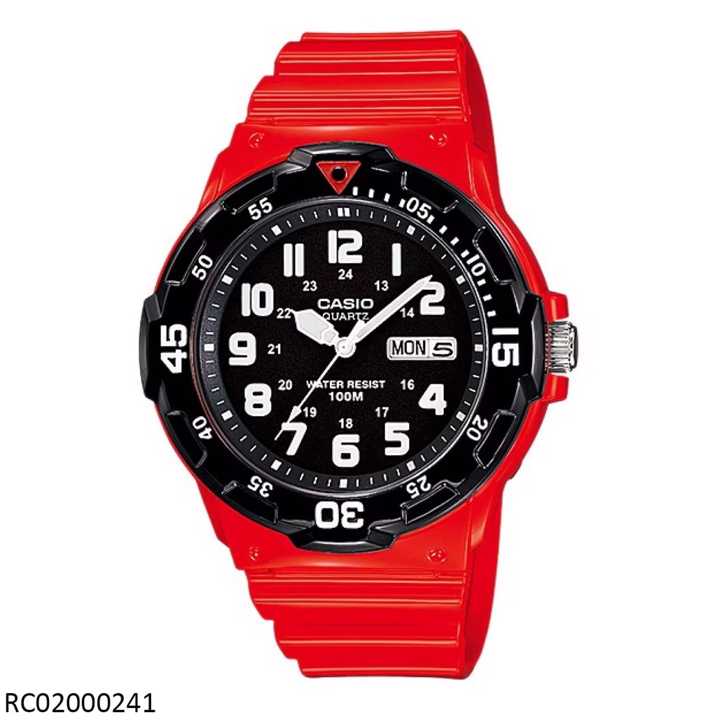 RELOJ CASIO ANALOGO CAB MRW-200HC-4BVDF SILICON ROJO