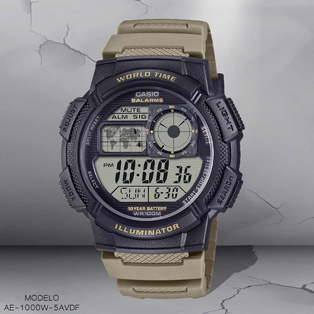 RELOJ CASIO DIGITAL CAB.AE-1000W-5AVDF SILICON VERDE