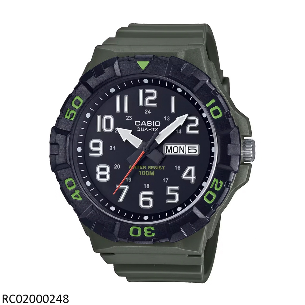 RELOJ CASIO ANALOGO CAB MRW-210H-3AVDF SILICON VERDE