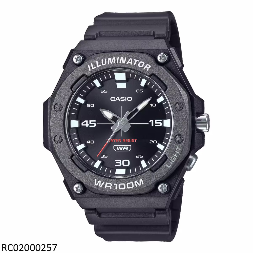 RELOJ CASIO ANALOGO CAB MW-620H-1AVDF SILICON NEGRO