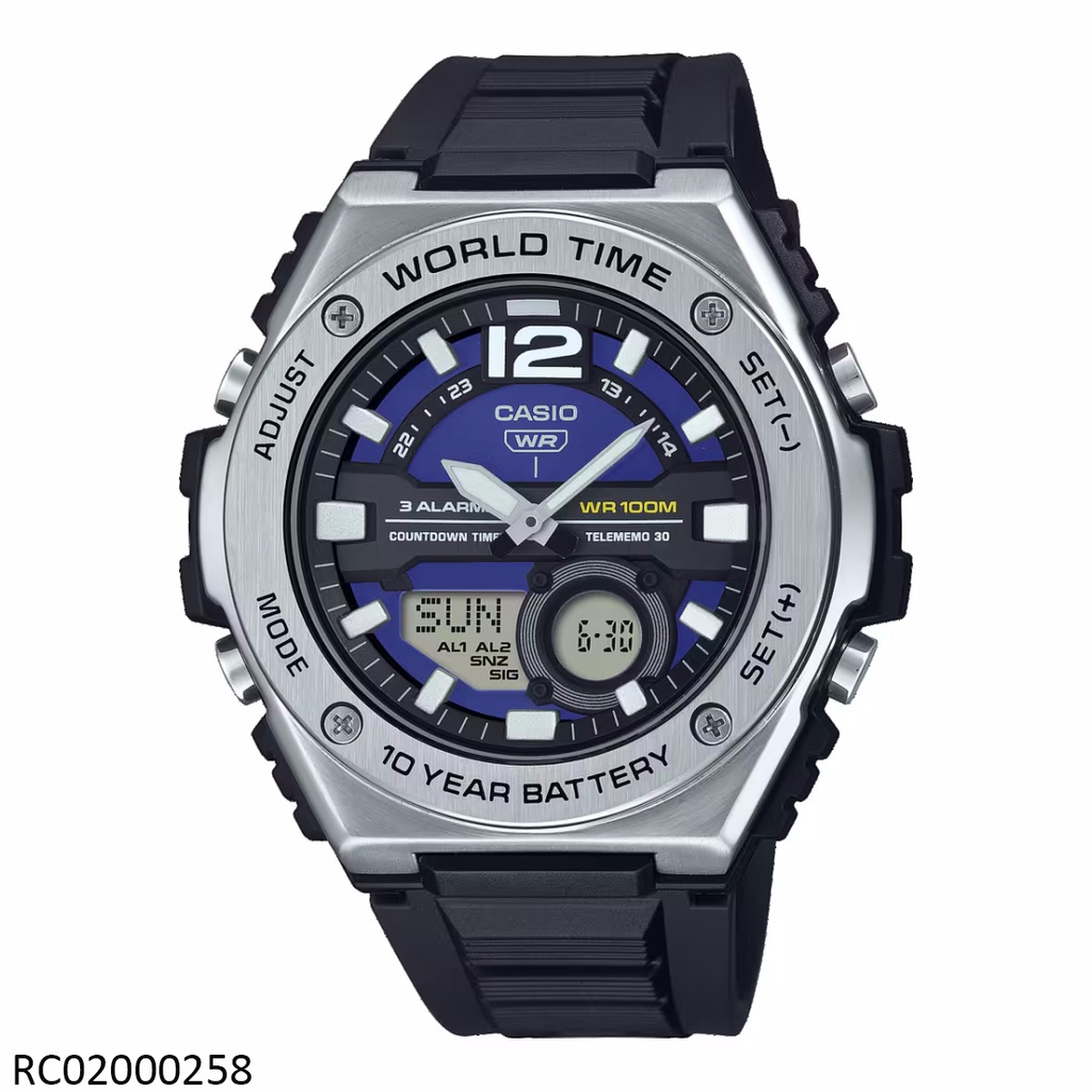 RELOJ CASIO ANA/DIG CAB MWQ-100-2AVDF SILICON NEGRO