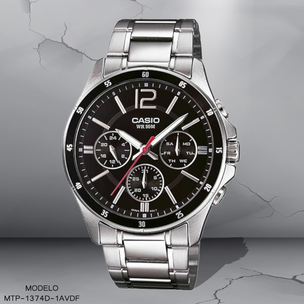 RELOJ CASIO ANALOGO CAB MTP-1374D-1AVDF METAL PLAT