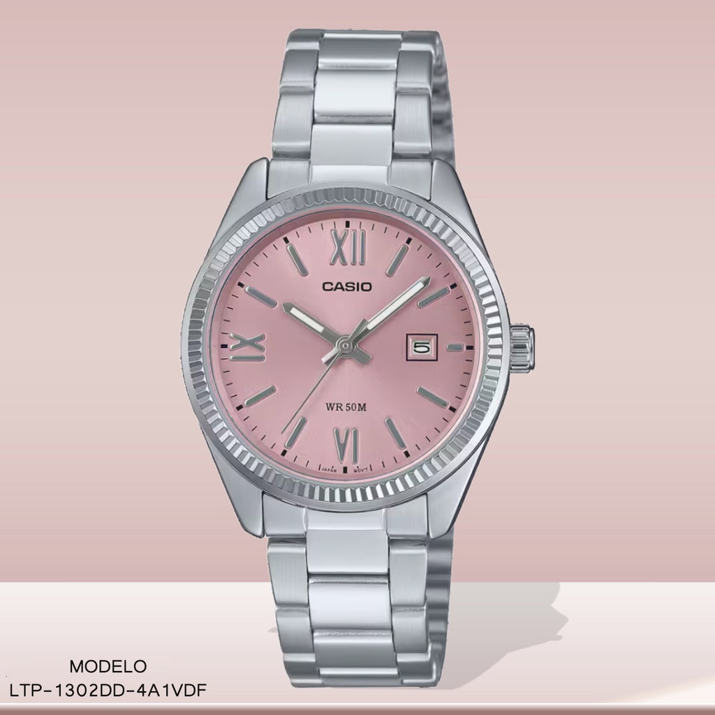 RELOJ CASIO ANALOGO DAMA LTP-1302DD-4A1VDF METAL PLAT