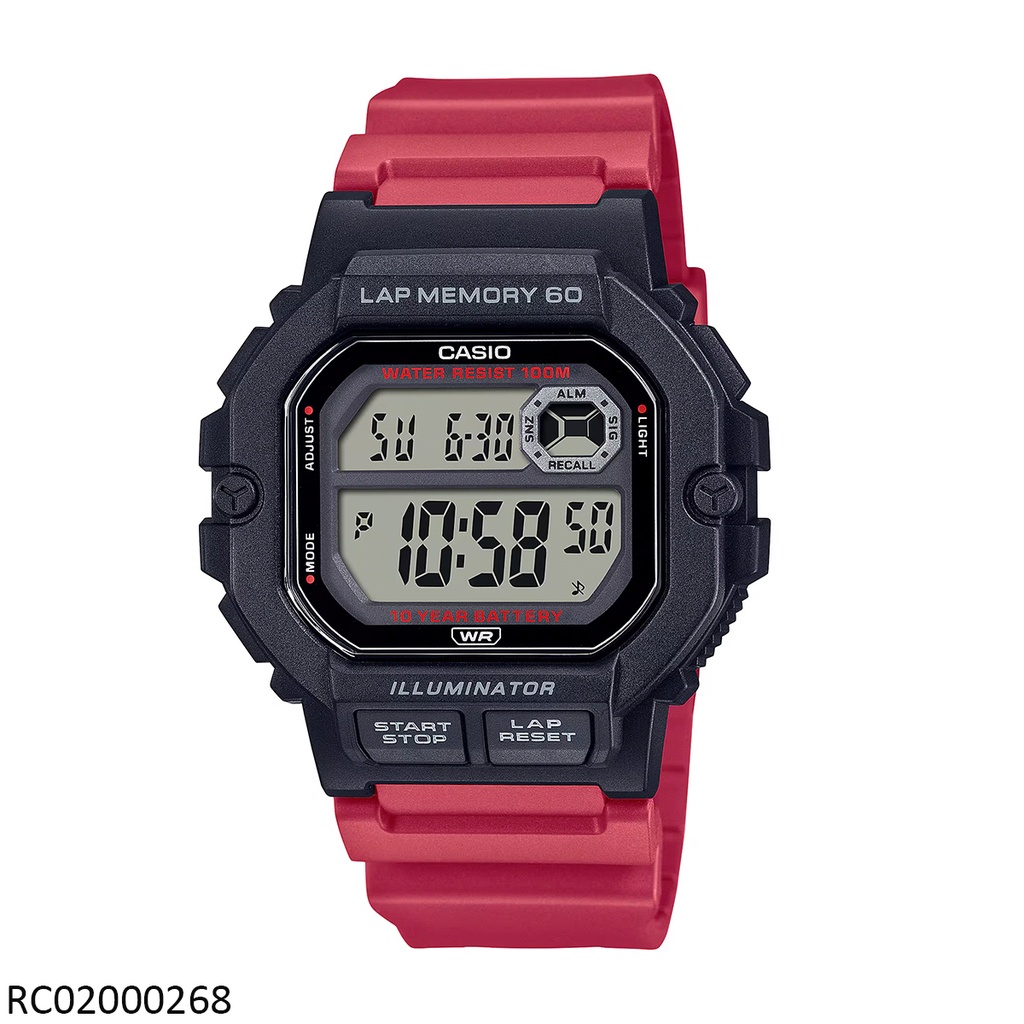 RELOJ CASIO DIGITAL CAB WS-1400H-4AVDF SILICON ROJO
