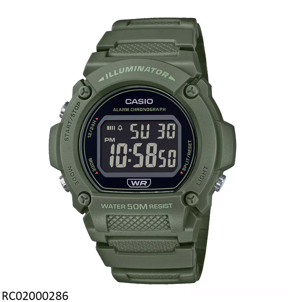 RELOJ CASIO DIGITAL CAB W-219HC-3BVDF SILICON VERDE