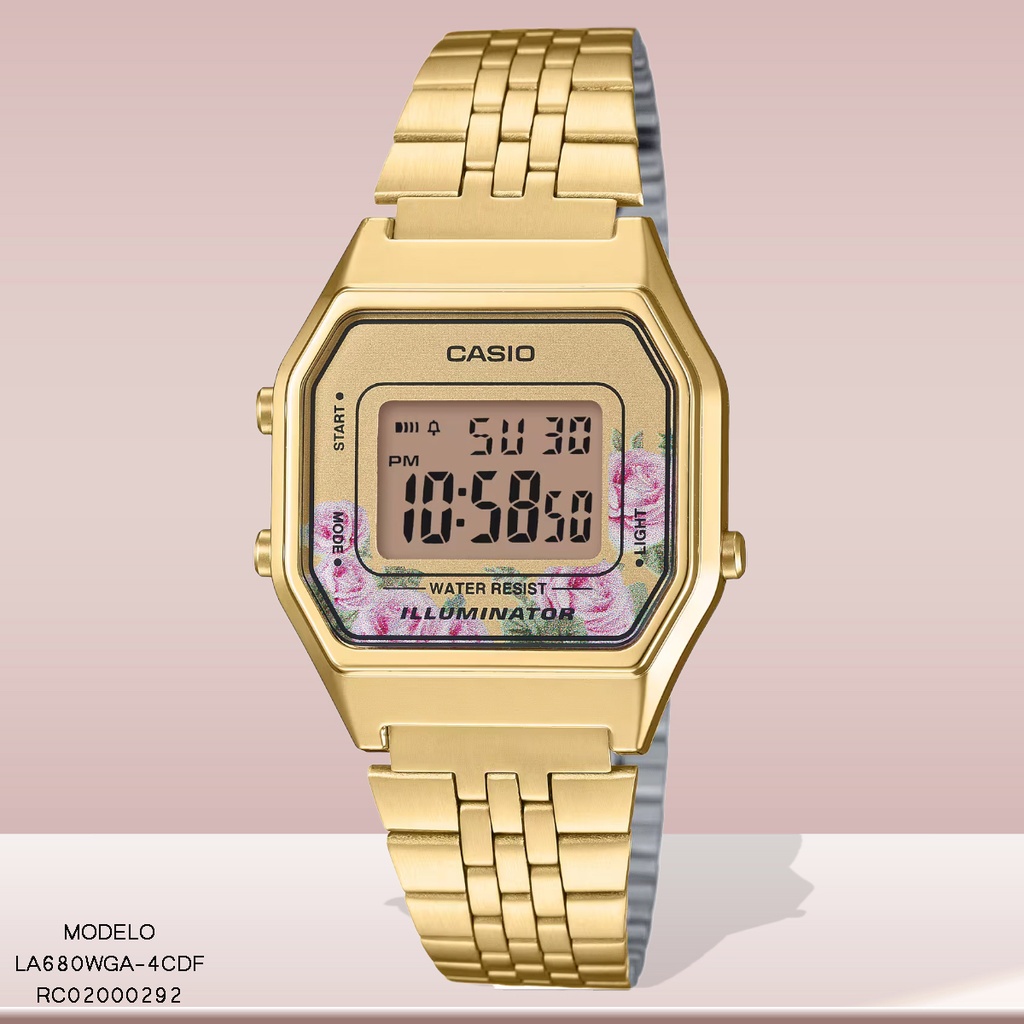 RELOJ CASIO DIGITAL DAMA LA680WGA-4CDF METAL DOR