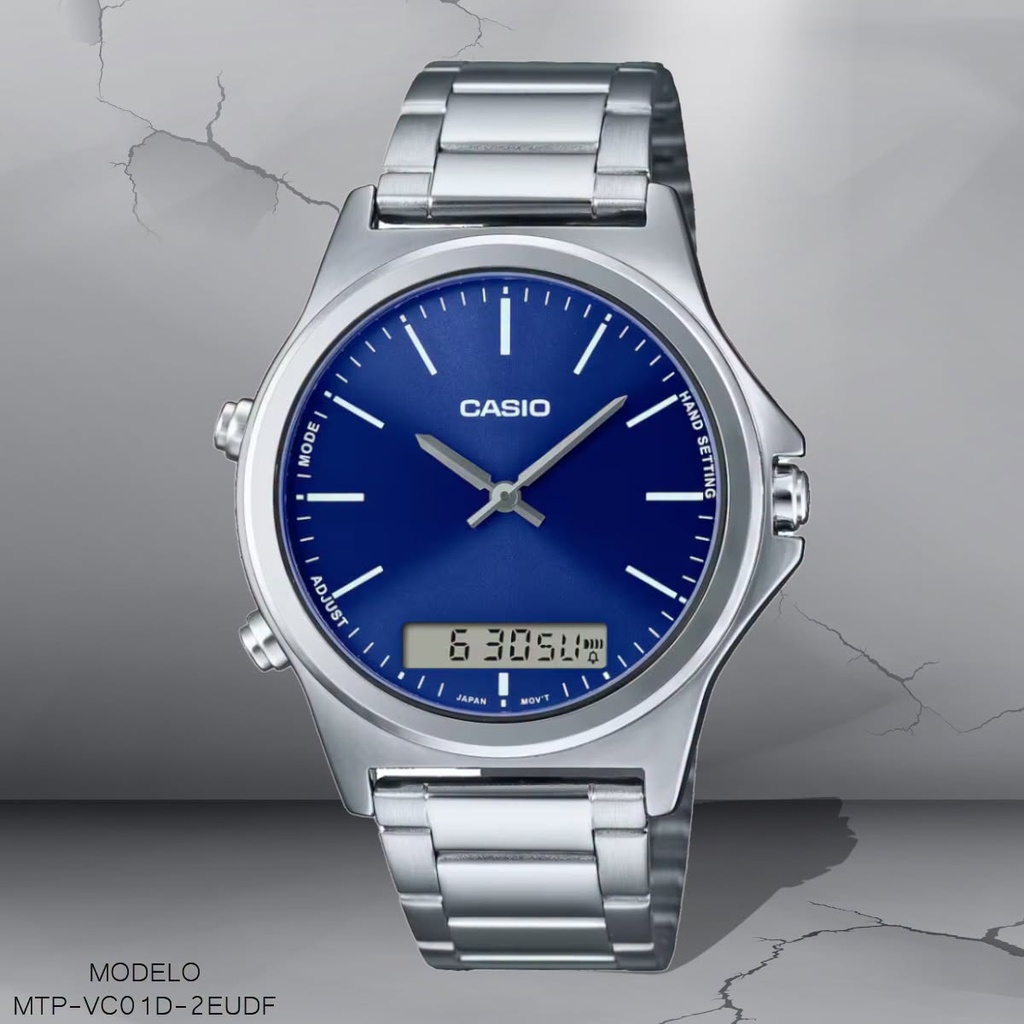 RELOJ CASIO ANALOGO CAB MTP-VC01D-2EUDF METAL PLAT