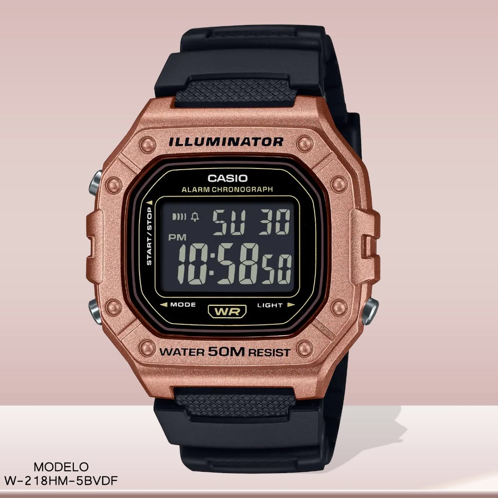 RELOJ CASIO DIGITAL CAB W-218HM-5BVDF SILICON NEGRO