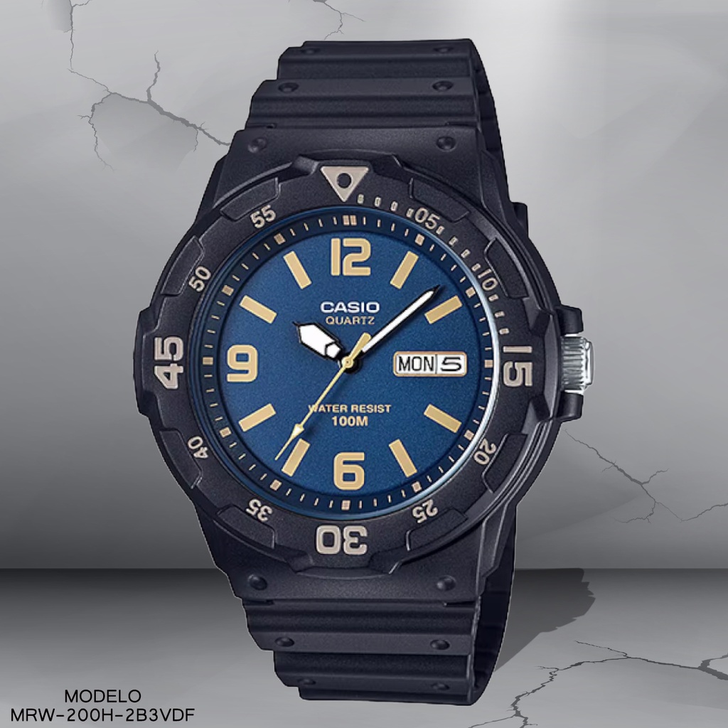 RELOJ CASIO ANALOGO CAB MRW-200H-2B3VDF SILICON NEGRO