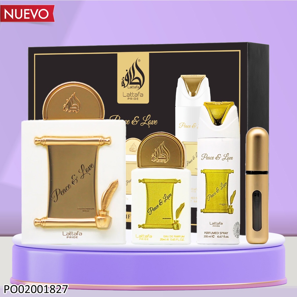 ESTUCHE PERFUME LATTAFA PRIDE PEACE & LOVE 100/20/200ML