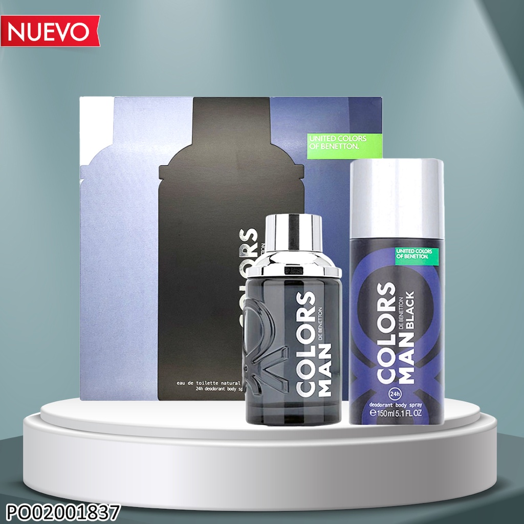 ESTUCHE PERFUME UNITED OF BENETTON MAN BLACK EDT 100/150ML