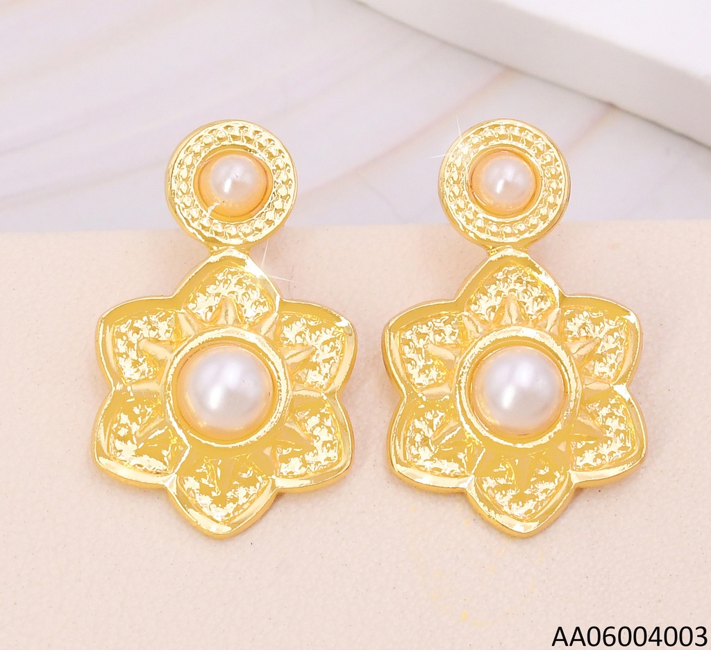 ARETES RD/FLOR PERLA CENTRO 3212-446