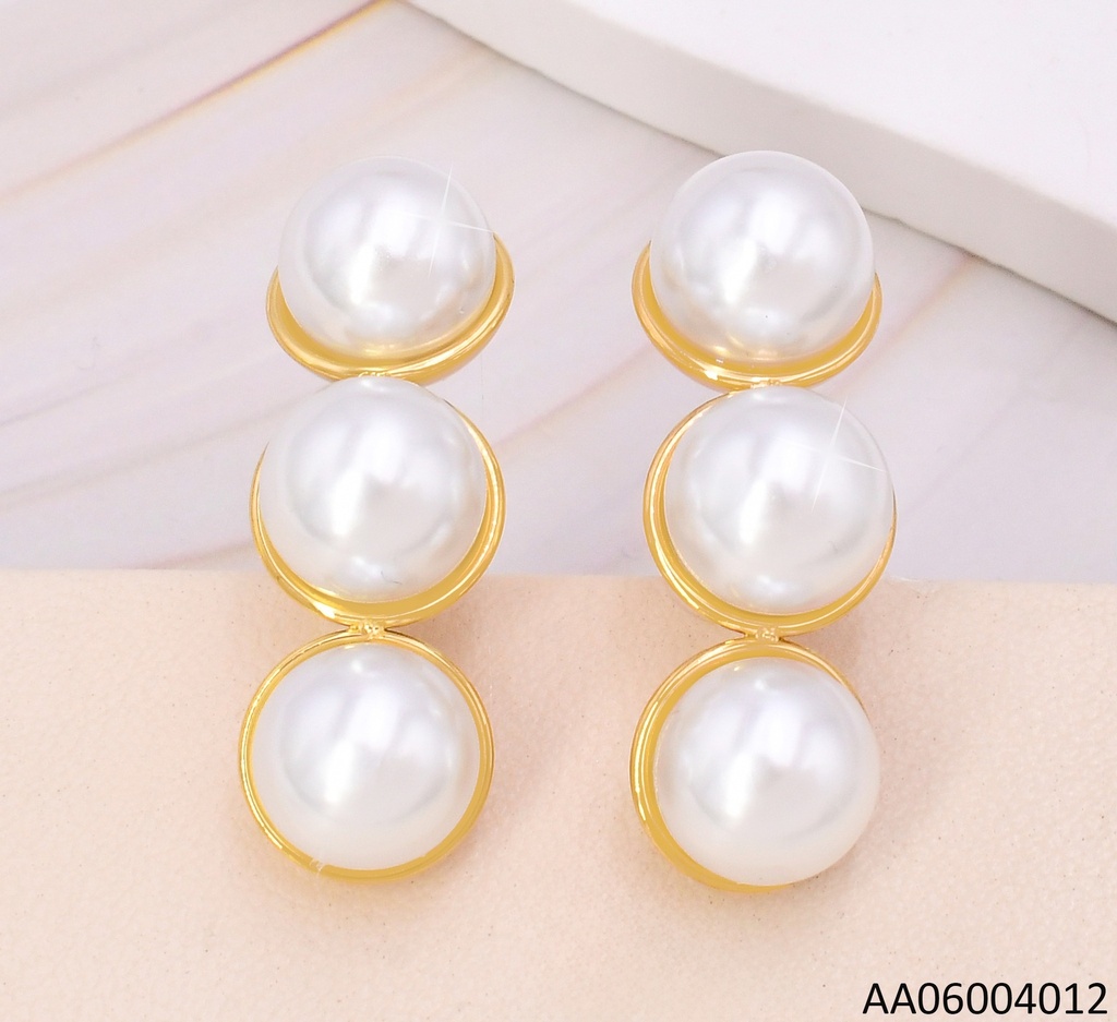 ARETES 3 PERLAS VERTICALES EN CURVA EA1279-45